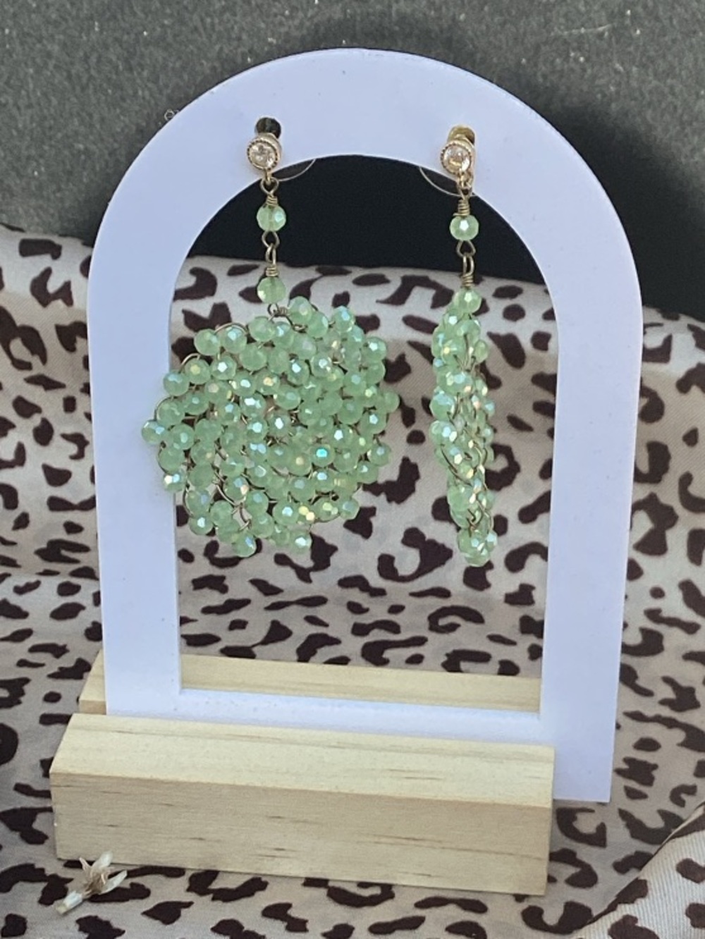 & Other Stories Mint Green Beaded Drop Earrings